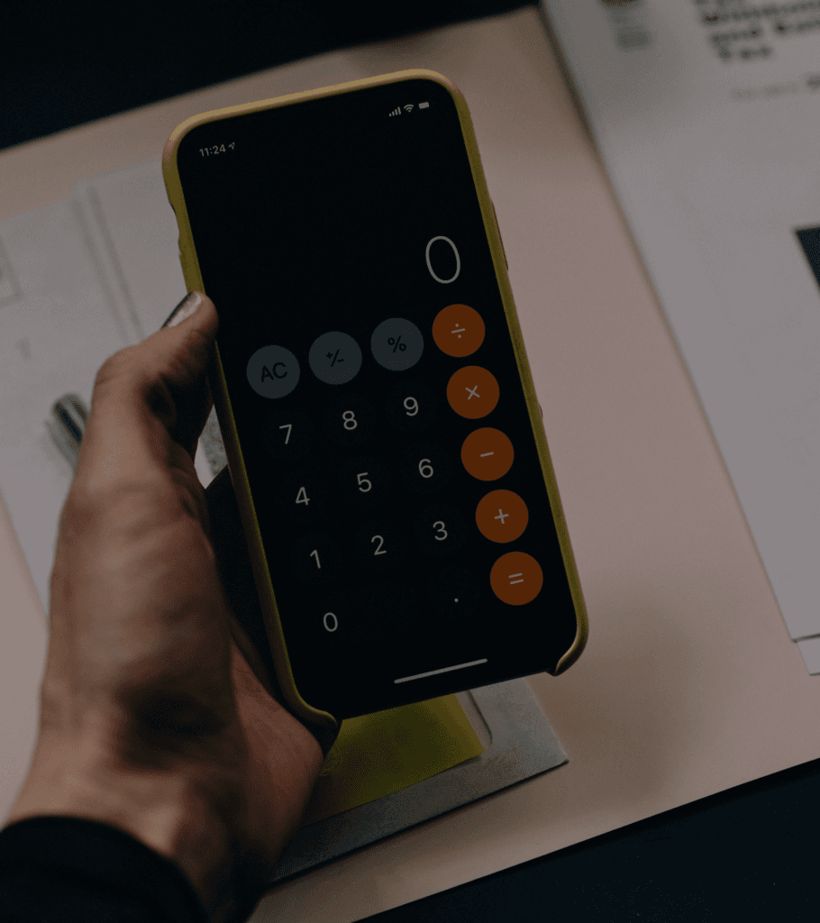 Calculator app on smartphone